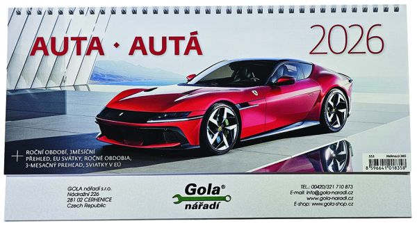 stolní kalendář AUTA
